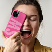 Vetgedrukte naam Initialen Girly Hot Pink Custom M Case-Mate iPhone Case