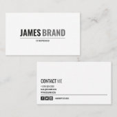 Vetgedrukte naam Modern Minimalist Visitekaartje (Voorkant / Achterkant)