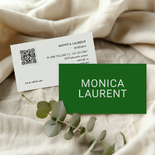 Vetgedrukte naam QR CODE LOGO SOCIAL ICONS GREEN Visitekaartje