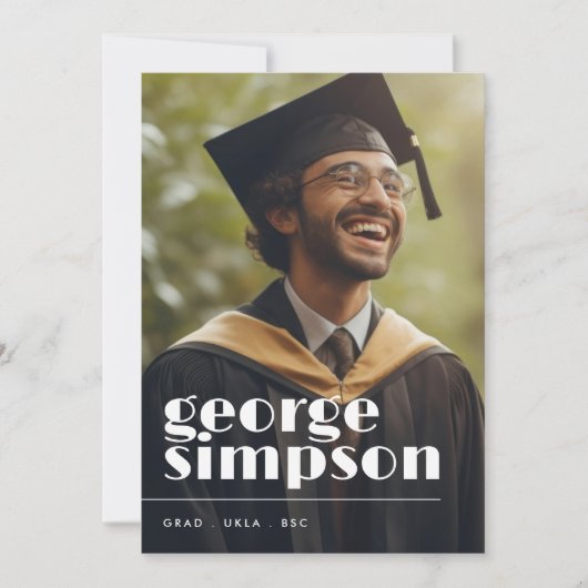 Vetgedrukte naam Script Afstudeerder Afstuderen tw Aankondiging (Voorkant)