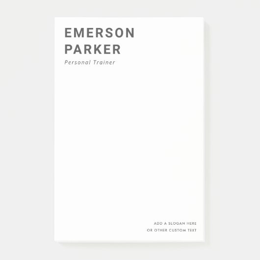 Vetgedrukte naam, titel en tekstvak post-it® notes (Voorkant)