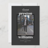 Vetgedrukte naam Zwart Afstuderen Aankondiging Fot (Voorkant)