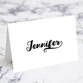 Vetgedrukte naamkaartjes met Brush Script R Swash Kaart