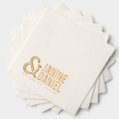Vetgedrukte namen en hartaccent bruiloft ID1055 Folie Servetten (Insitu (Gestapeld))