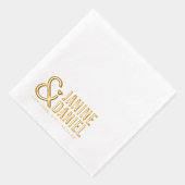 Vetgedrukte namen en hartaccent bruiloft ID1055 Folie Servetten (Rechts)