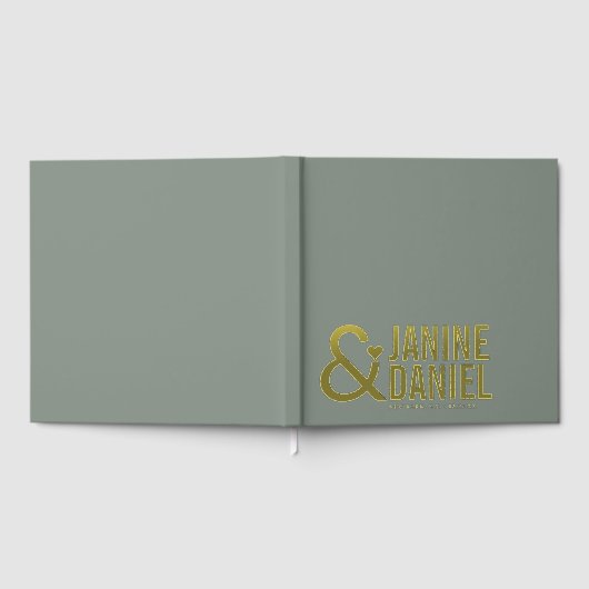 Vetgedrukte namen en hartaccent bruiloft ID1055 Gastenboek (Volledig)