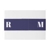 Vetgedrukte Navy Blue Minimalist Modern Eenvoudige Uitnodigingen Wikkel (Achterkant Voorbeeld)