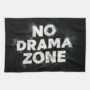 Vetgedrukte "No Drama Zone" Graphic Print Theedoek
