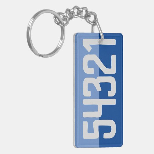 Vetgedrukte nummerontwerpen. sleutelhanger (Voorkant Links)