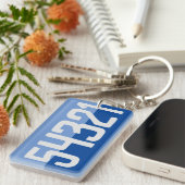 Vetgedrukte nummerontwerpen. sleutelhanger (Voorkant Rechts)