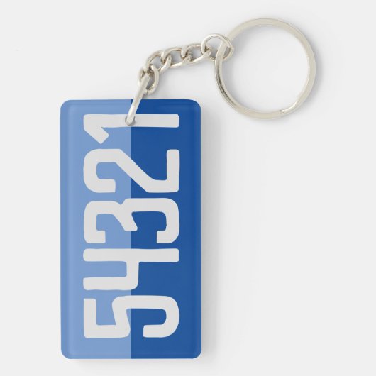 Vetgedrukte nummerontwerpen. sleutelhanger (achterkant)