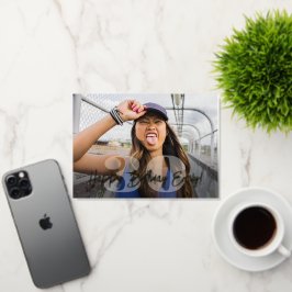 Vetgedrukte nummers Foto overlay Happy Birthday Sc Folie Wenskaart