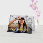 Vetgedrukte nummers Foto overlay Happy Birthday Sc Folie Wenskaart (Orchidee)