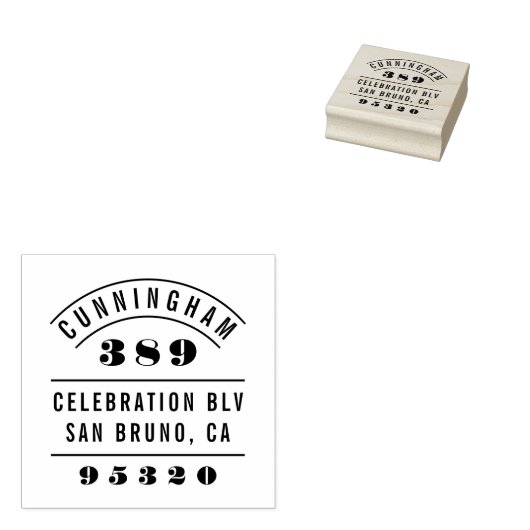 Vetgedrukte nummers Retrotypografie Retroadres Rubberstempel (Gestempeld)