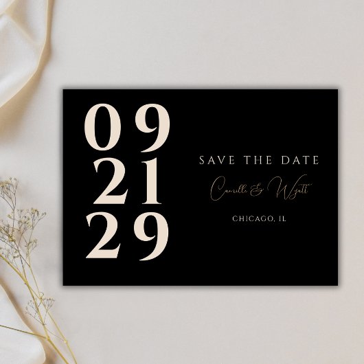 Vetgedrukte nummertypografie Modern B&W QR Code Kaart