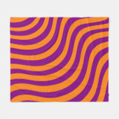 Vetgedrukte Oranje Paarse Zebra Streep Levendige L Fleece Deken (Voorkant (Horizontaal))