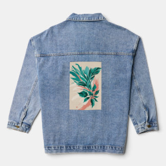 Vetgedrukte, oversized florale prints denim jacket