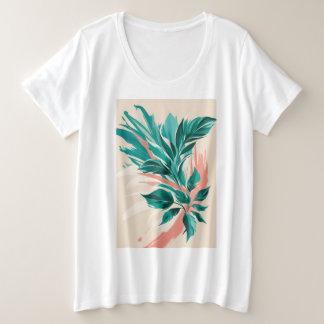 Vetgedrukte, oversized florale prints grote maat t-shirt