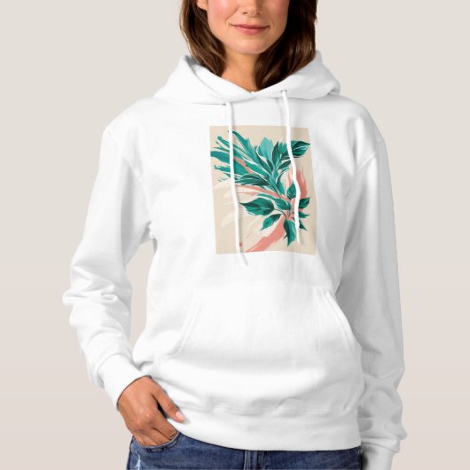 Vetgedrukte, oversized florale prints hoodie (Voorkant)