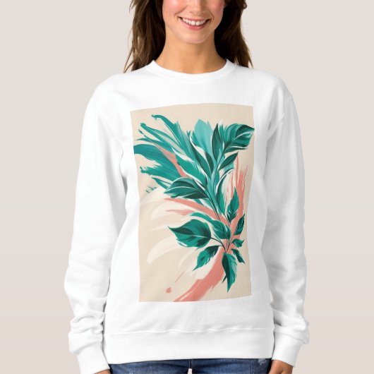 Vetgedrukte, oversized florale prints trui (Voorkant)