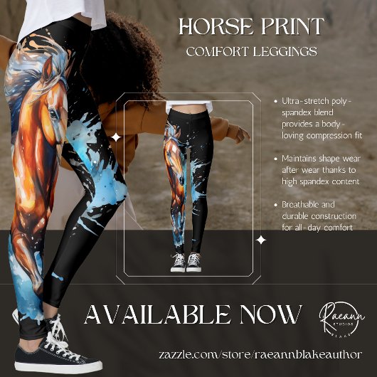 Vetgedrukte paardenprint leggings