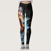 Vetgedrukte paardenprint leggings (Voorkant)