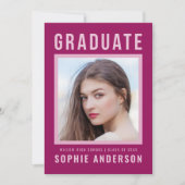 Vetgedrukte Paarse Afstuderen bekendmaking en part Kaart (Voorkant)