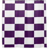 Vetgedrukte Paarse en witte geruite rechthoeken Douchegordijn (Voorkant)