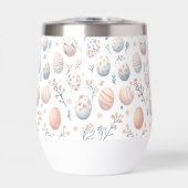 Vetgedrukte Pasen Patroon Wijn Tumbler (Voorkant)