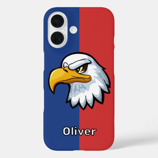Vetgedrukte patriottische Cartoon Eagle gepersonal Case-Mate iPhone Case (Achterkant)