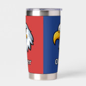 Vetgedrukte patriottische Cartoon Eagle gepersonal Geïsoleerde Drinkbeker (Links)