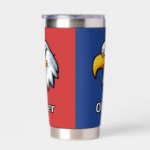 Vetgedrukte patriottische Cartoon Eagle gepersonal Geïsoleerde Drinkbeker (Rechts)