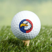 Vetgedrukte patriottische Cartoon Eagle gepersonal Golfballen (Insitu Shirt)