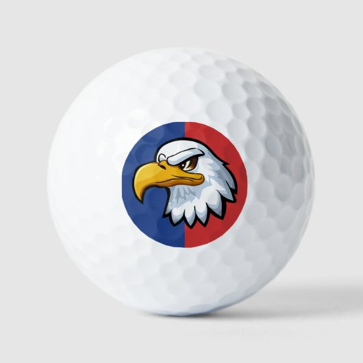 Vetgedrukte patriottische Cartoon Eagle gepersonal Golfballen (Voorkant)