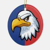Vetgedrukte patriottische Cartoon Eagle gepersonal Keramisch Ornament (Links)