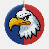 Vetgedrukte patriottische Cartoon Eagle gepersonal Keramisch Ornament (Achterkant)