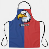Vetgedrukte patriottische Cartoon Eagle gepersonal Schort (Voorkant)