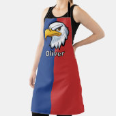 Vetgedrukte patriottische Cartoon Eagle gepersonal Schort (Insitu)