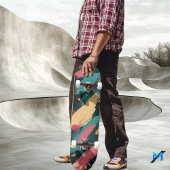 Vetgedrukte penseelstreek - Dark Abstract Minimali Persoonlijk Skateboard