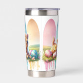 Vetgedrukte penseelstreek Paashoogland Koe 20oz Geïsoleerde Drinkbeker (Links)