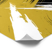 Vetgedrukte penseelstreken in mosterdgeel en wit poster (Hoek)