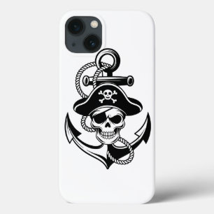 Vetgedrukte piratenschedel en anker - nautisch ont Case-Mate iPhone case