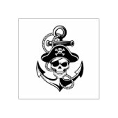 Vetgedrukte piratenschedel en anker - nautisch ont rubberstempel (Afrduk)