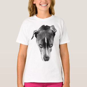 Vetgedrukte Pitbull Mix Head Close-up Graphic T-sh T-shirt