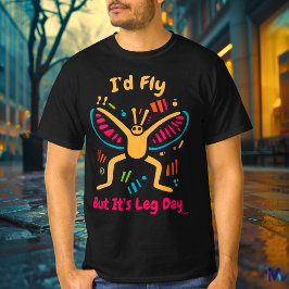 Vetgedrukte Pop Art Butterfly Gym T-shirt
