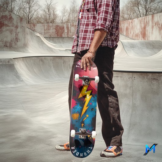 Vetgedrukte Pop Art Lightning - Electric Graffiti  Persoonlijk Skateboard