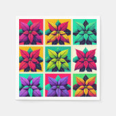 Vetgedrukte Pop Art Poinsettia Squares Decoupage S Servet (Voorkant)