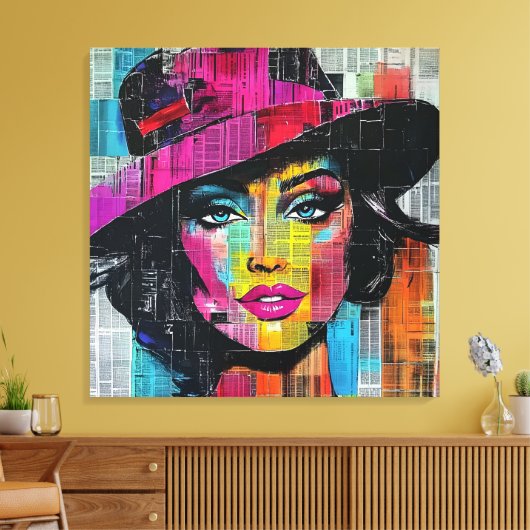 Vetgedrukte Pop Art Stretched Canvas Afdruk (Insitu (Woonkamer))