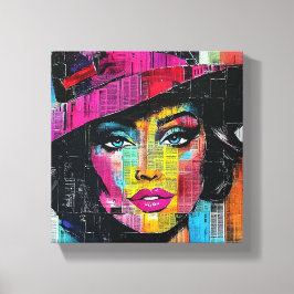 Vetgedrukte Pop Art Stretched Canvas Afdruk