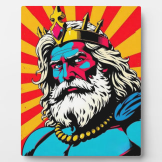 Vetgedrukte Pop Art Zeus – Kleurrijke Griekse God  Fotoplaat